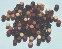 100 5mm Rounded Edge Mixed Cube Wood Beads